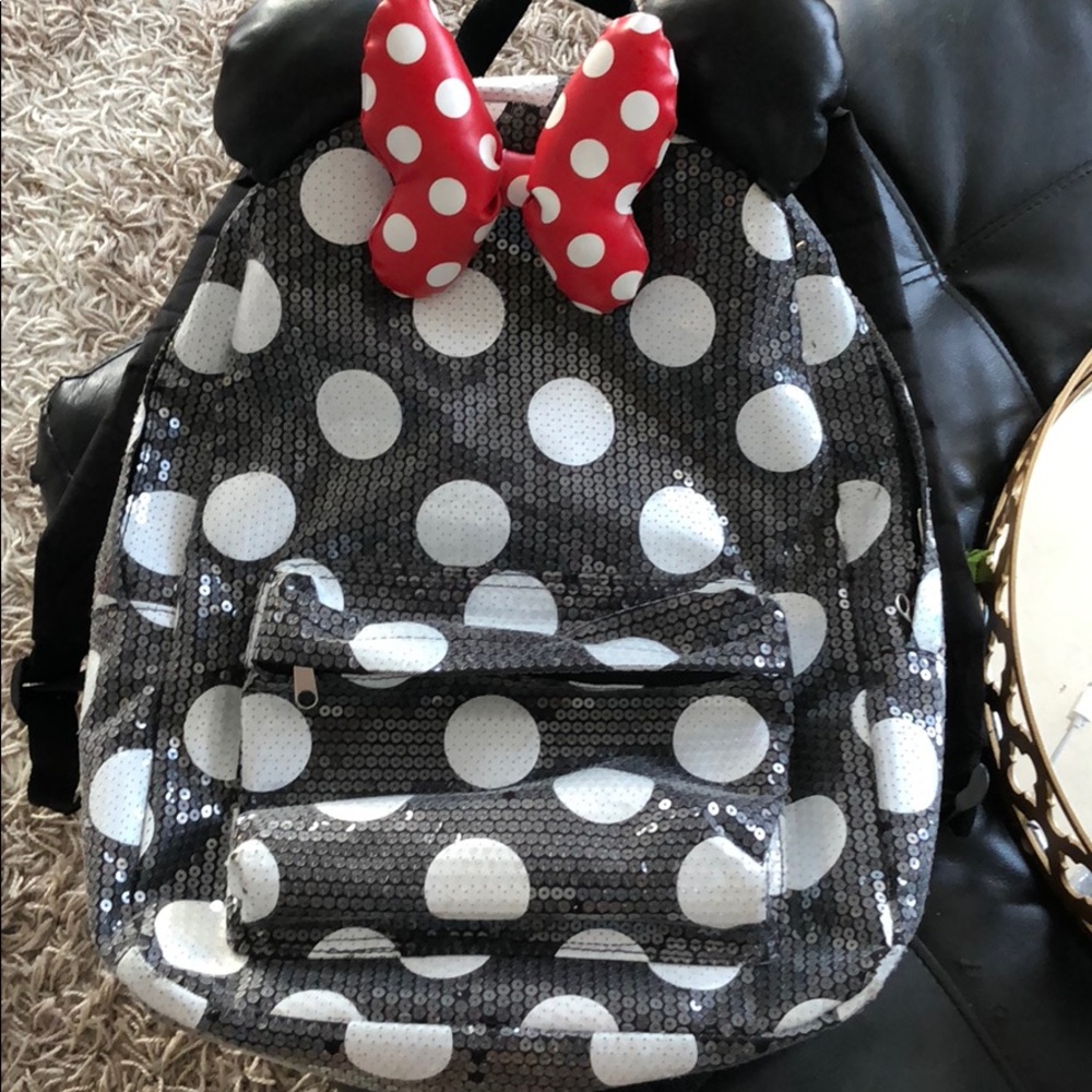 Sequined Minnie Mouse Backpack 🎒